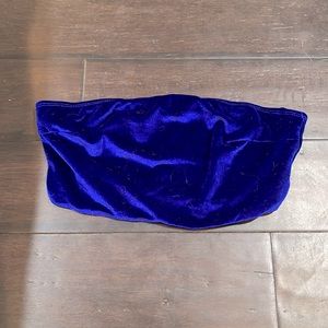 Dark Blue Velvet Tube Top